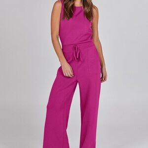 Pink Sleeveless Jumpsuit